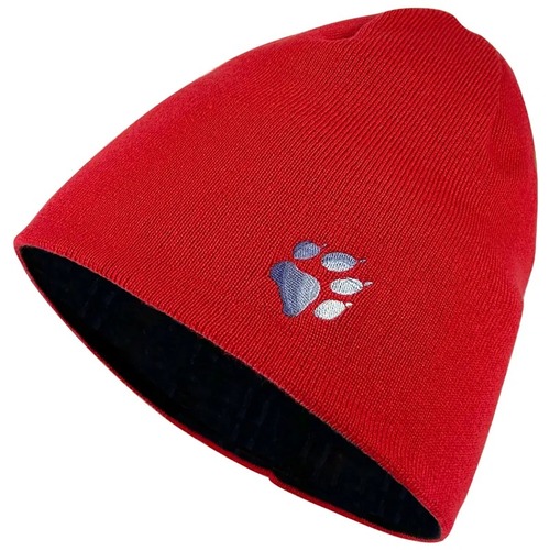 小狼爪LOGO條紋針織保暖帽 雙面戴毛帽『紅配黑』  |產品專區|飛狼特價商品