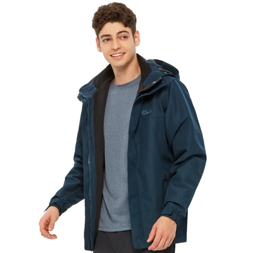 男 經典款防風防潑水保暖外套 內刷毛衝鋒衣『青藍』產品圖
