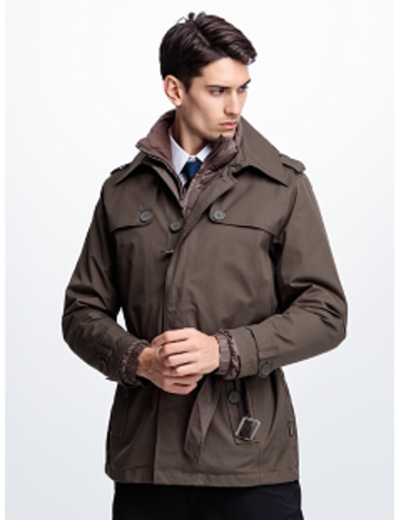 [FOX FRIEND]男款 率性紳士GORE-TEX羽絨兩件式外套『褐綠』『深卡』產品圖
