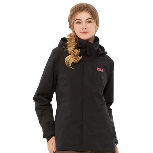 女 Air Wolf 帥氣兩件式防風防水透氣刷毛保暖外套 衝鋒衣『黑』  |產品專區|飛狼特價商品