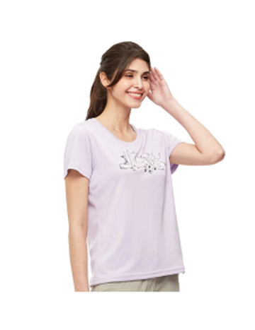女 抗UV 圓領短袖排汗衣 抑菌抗臭 T恤『粉紫』產品圖