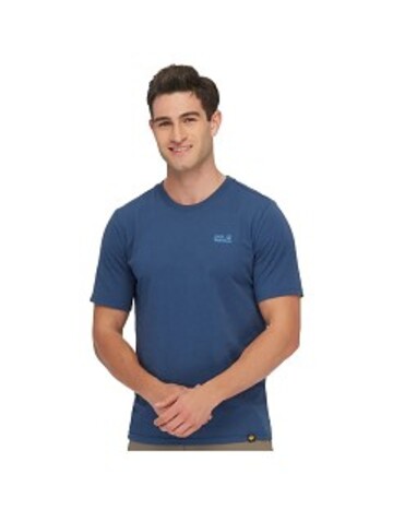 男 涼感棉圓領短袖排汗衣 素T恤『深藍』產品圖