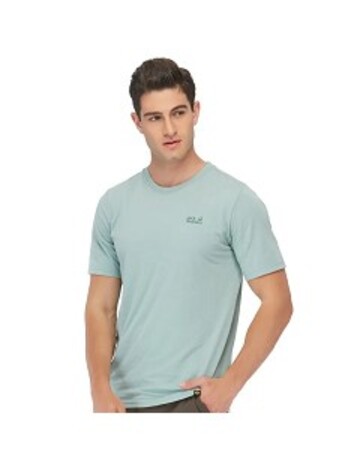 男 涼感棉圓領短袖排汗衣 素T恤『湖水綠』產品圖