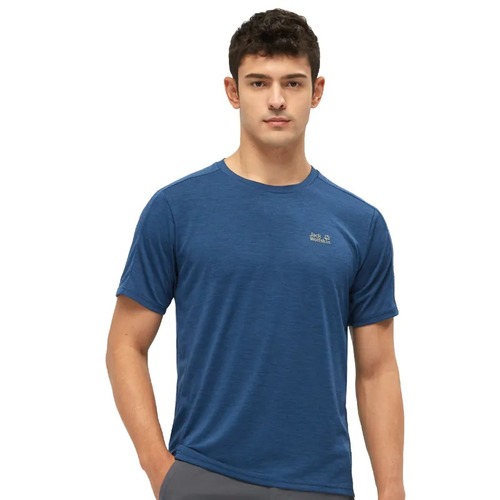 男 圓領短袖排汗衣 素T恤『深藍』  |產品專區|飛狼特價商品