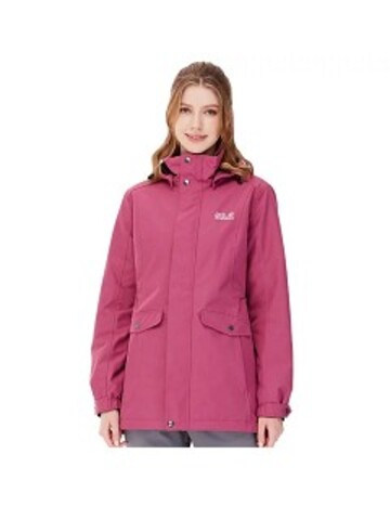 女 修身防風防潑水保暖外套 (蓄熱鋪棉) 衝鋒衣『紫紅』產品圖