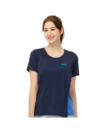 女 雙層剪裁涼感花紗排汗衣 T恤『靛藍』產品圖
