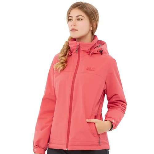 女 Air Wolf 俐落輕量 防風防水保暖外套 內刷毛衝鋒衣『木槿紅』產品圖