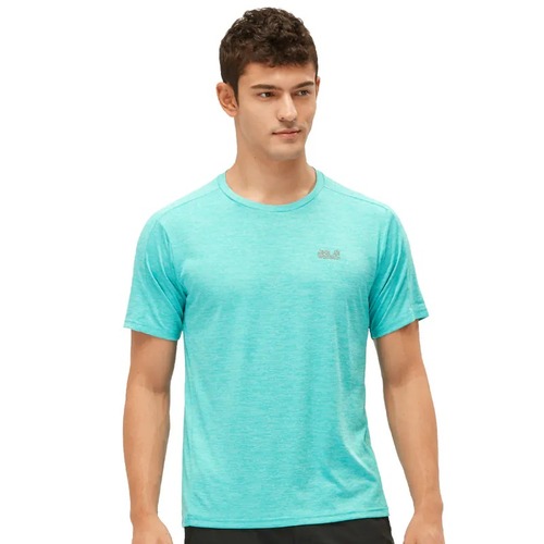 男 圓領短袖排汗衣 素T恤『翠藍』  |產品專區|飛狼特價商品