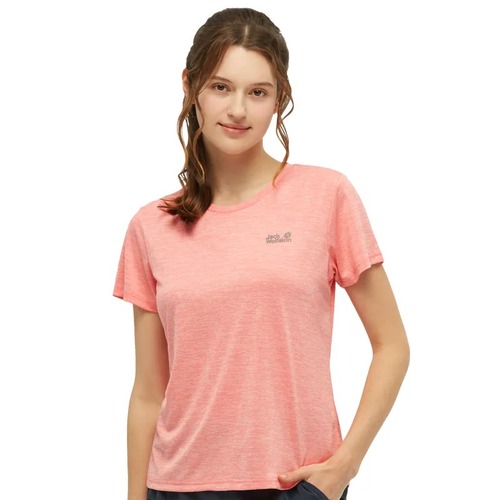 女 圓領短袖排汗衣 素T恤『粉橘』  |產品專區|飛狼特價商品