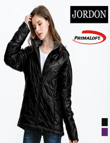 [JORDON]女款 PrimaLoft輕量保暖夾克『黑色』『深紫』產品圖