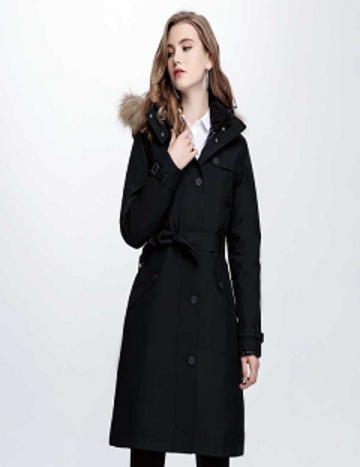 [JORDON]女款﻿ 豪華設計師款GORE-TEX 3L+撥水羽絨兩件式 加長版大衣/風衣『深卡』『黑色』  |產品專區|外套|GORE-TEX