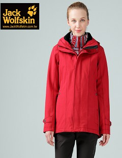 女 兩件式 防水透氣保暖外套『紅色』產品圖