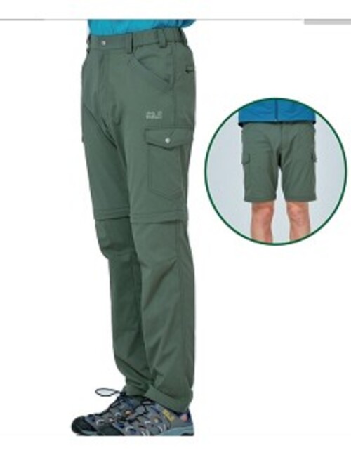 男 Supplex 休閒兩節長褲 (可拆褲管變短褲)『綠色』產品圖