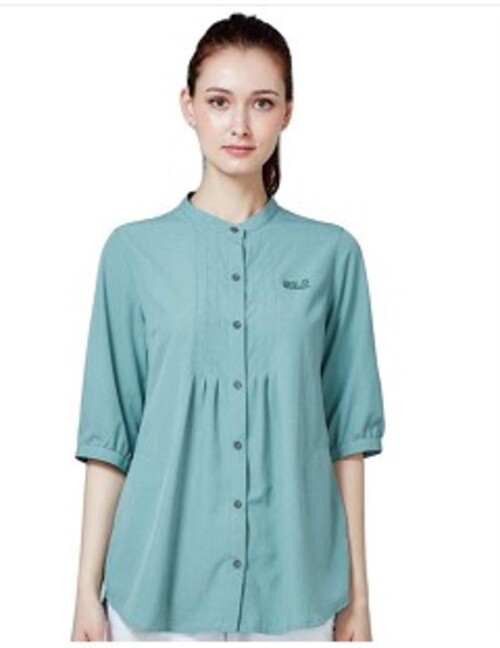 女 短袖排汗襯衫 長版『綠色』產品圖