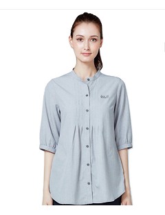 女 短袖排汗襯衫 長版『灰色』產品圖
