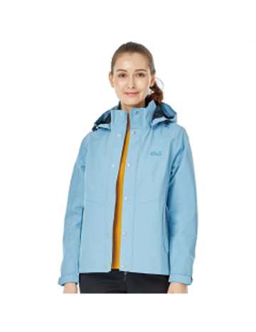 女 Sympatex 3L 防風防水透氣外套 單件式『淺藍色』