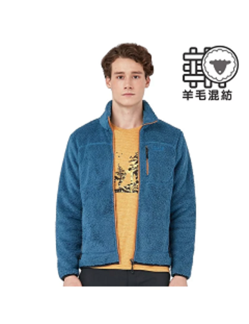 男 羊毛刷毛保暖外套 『淺藍』產品圖