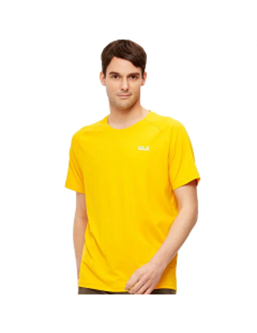 男 涼感圓領短袖排汗衣 素T恤『黃』產品圖