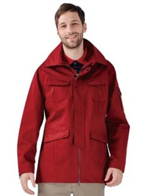 男 Sympatex 防風防水透氣外套 長版 單件式『紅色』