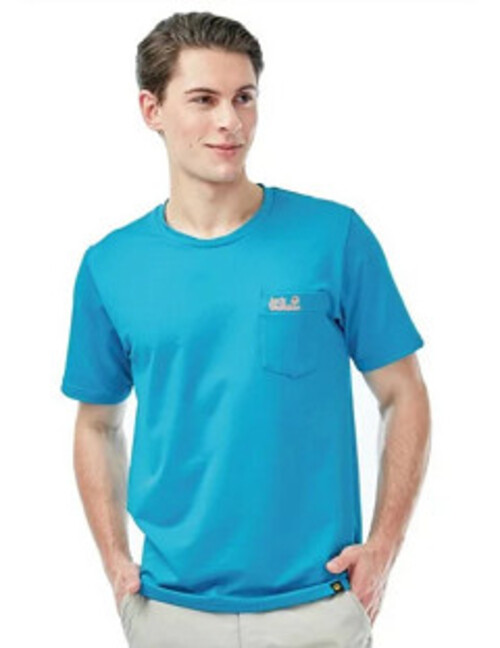 男 涼感棉T恤 圓領短袖排汗衣『湖水藍』產品圖