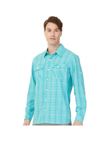 男 防蚊抗UV排汗長袖襯衫『湖綠』產品圖