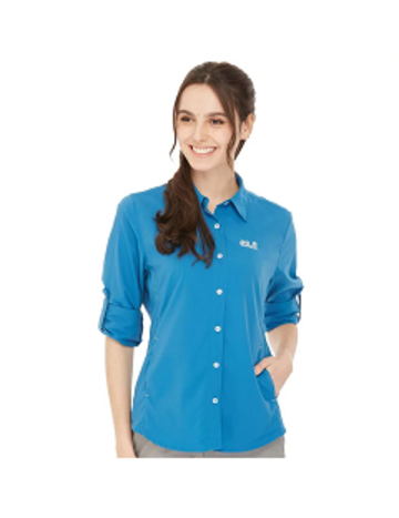 女 透氣抗UV長袖襯衫『藍』產品圖