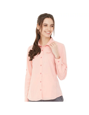 女 透氣抗UV長袖襯衫『粉橘』產品圖