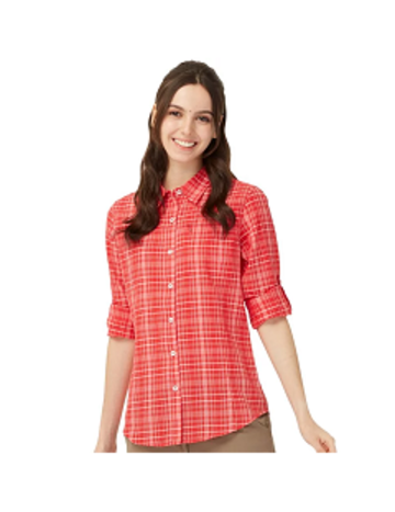 女 防蚊抗UV排汗長袖襯衫『紅』產品圖