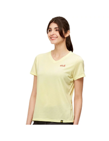女 銀離子抗菌短袖排汗衣 T恤『鵝黃色』