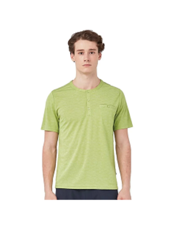 男 亨利領短袖抗菌排汗衣 圓領T恤 (膠原蛋白紗) 『草綠』產品圖
