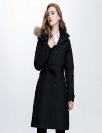 [JORDON]女款﻿ 豪華設計師款GORE-TEX 3L+撥水羽絨兩件式 加長版大衣/風衣『深卡』『黑色』