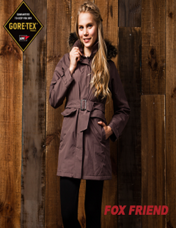 [FOX FRIEND]女款 GORE-TEX 單件式羽絨短大衣『芋灰』  |產品專區|外套|羽絨外套