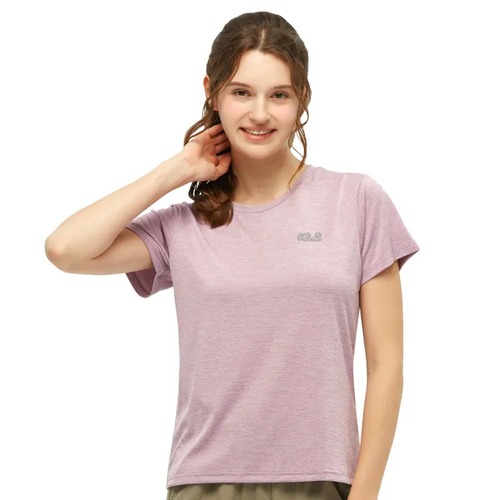 女 圓領短袖排汗衣 素T恤『淺紫』產品圖