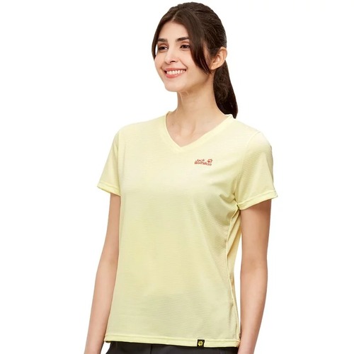 女 銀離子抗菌短袖排汗衣 T恤『鵝黃色』  |產品專區|飛狼特價商品