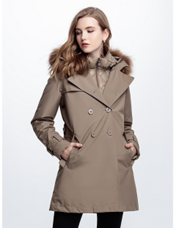 [JORDON]女款﻿ GORE-TEX 3-Layer二合一都會長版羽絨大衣『深卡』『暗紅』『黑色』  |產品專區|外套|羽絨外套