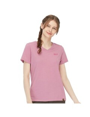 女 涼感棉V領短袖排汗衣 素T恤『醬紫』產品圖