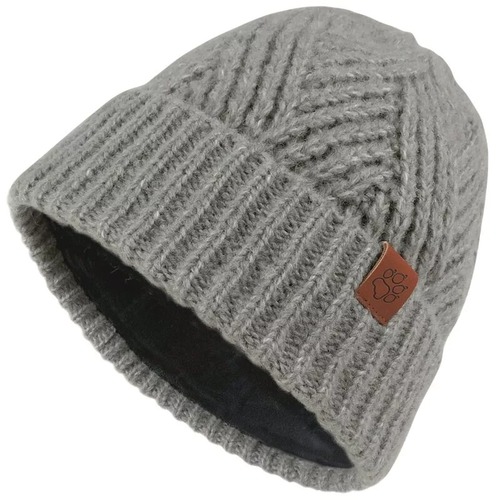 交叉針織紋內刷毛保暖帽 羊毛帽『岩灰』產品圖