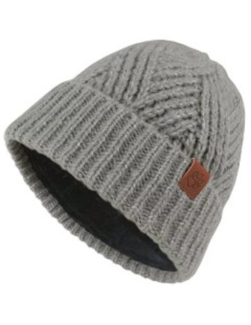 交叉針織紋內刷毛保暖帽 羊毛帽『岩灰』 