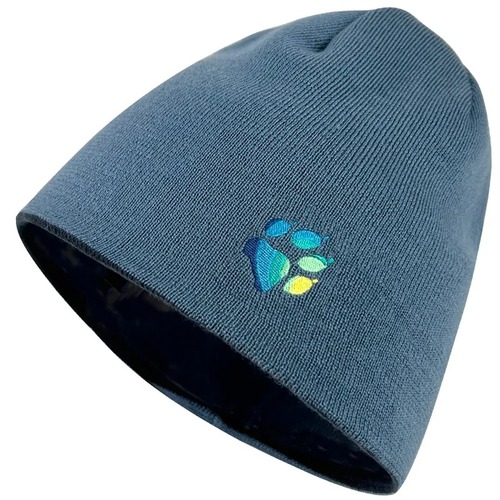 小狼爪LOGO條紋針織保暖帽 雙面戴毛帽『深藍配藍』產品圖
